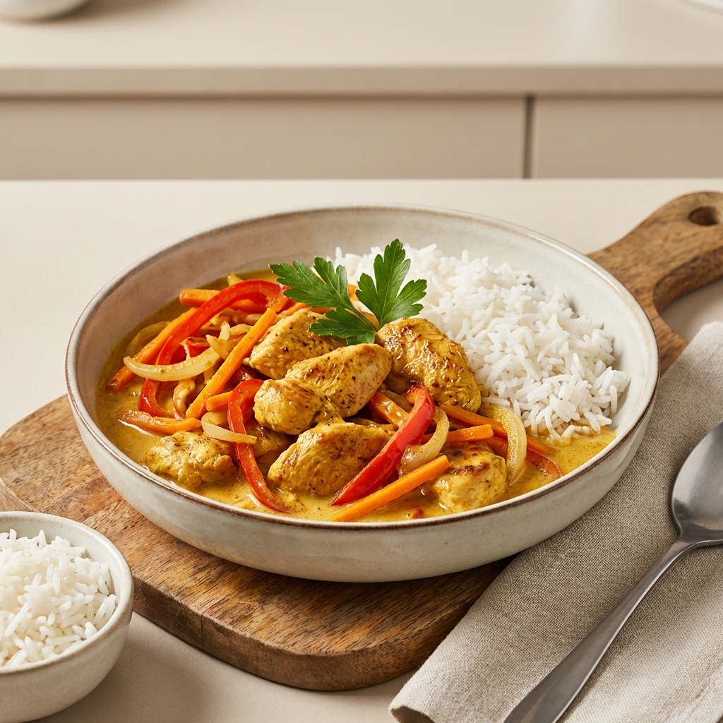 Kurczak Curry z Mleczkiem Kokosowym
