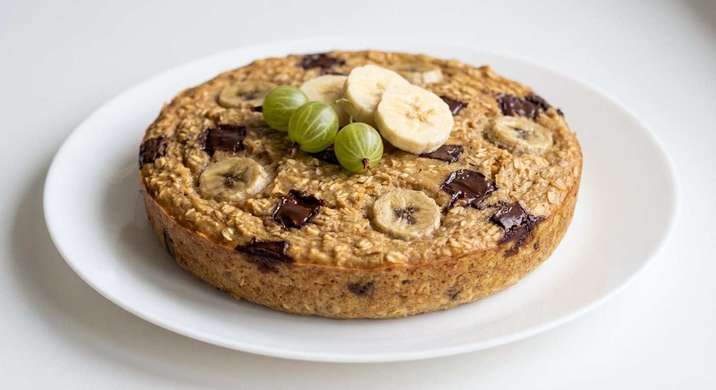 Owsiany pudding z bananem i czekoladą