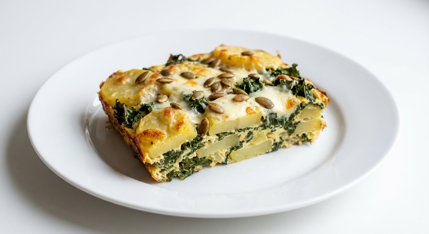 Zapiekanka Ziemniaczana z Jarmużem i Mozzarellą