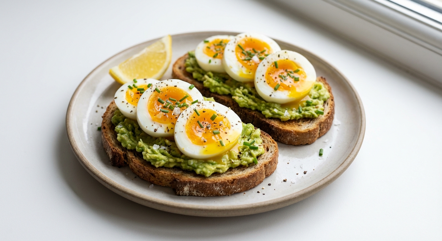 Żytnie tosty z awokado i jajkiem