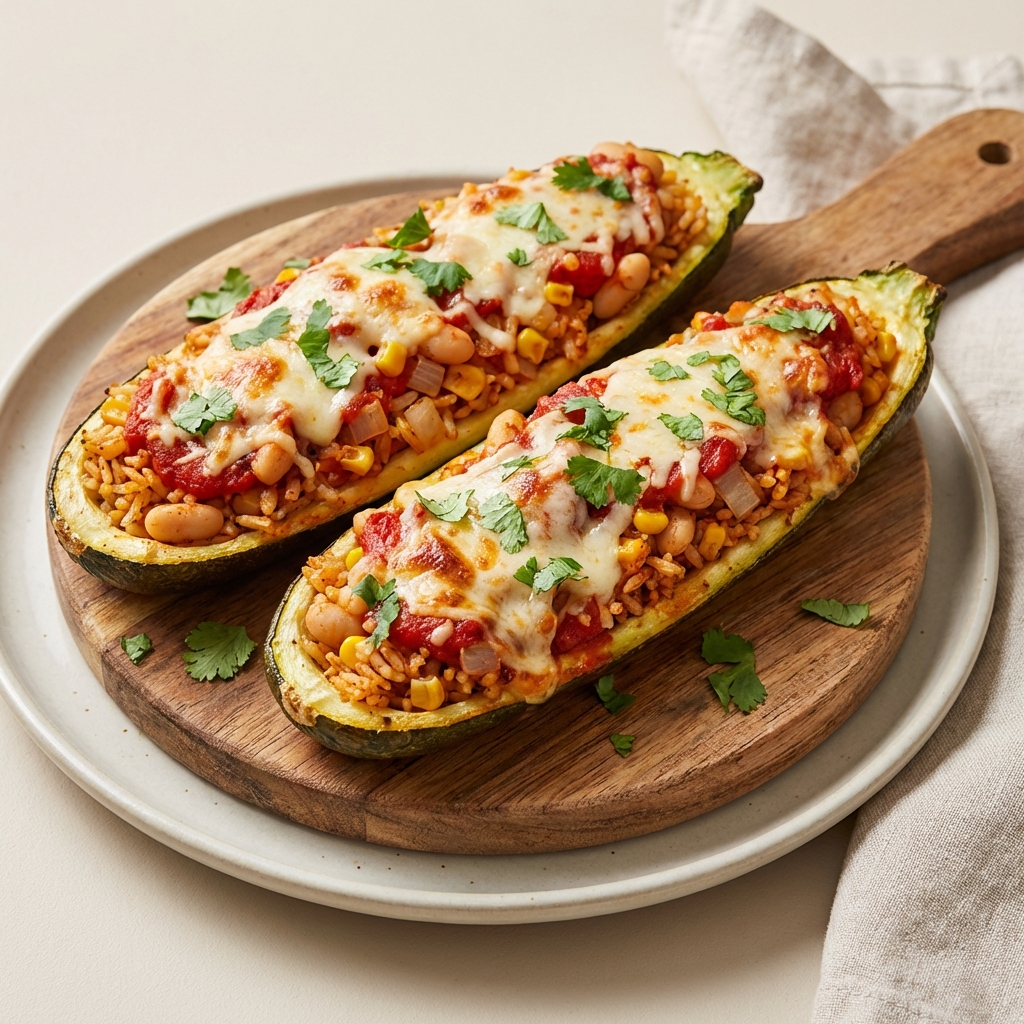 Cukinia z Ryżem, Fasolą i Mozzarellą