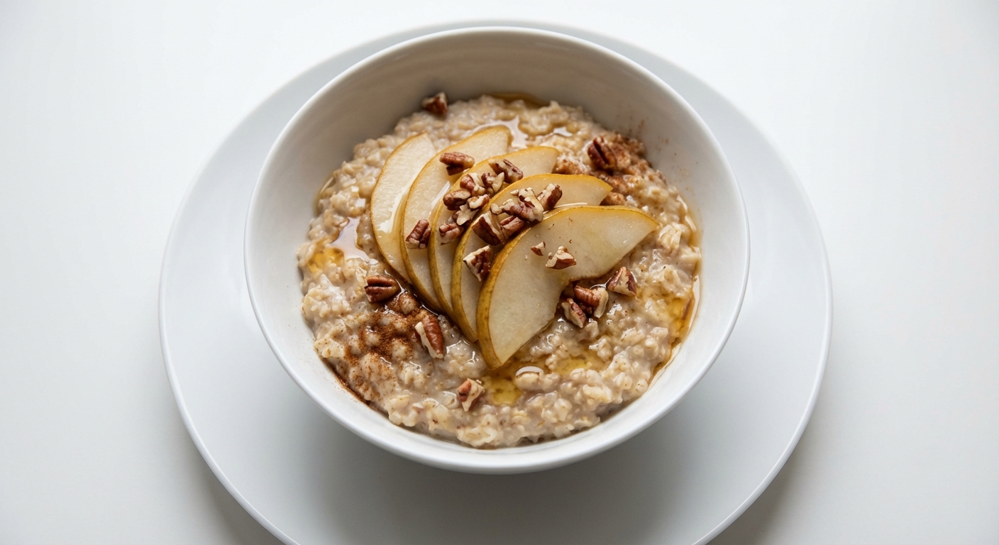 Owsianka z Gruszką, Pekanami i Miodem