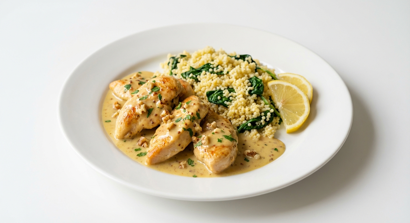 Kurczak w Miodowo-Musztardowym Sosie z Kaszą Jaglaną