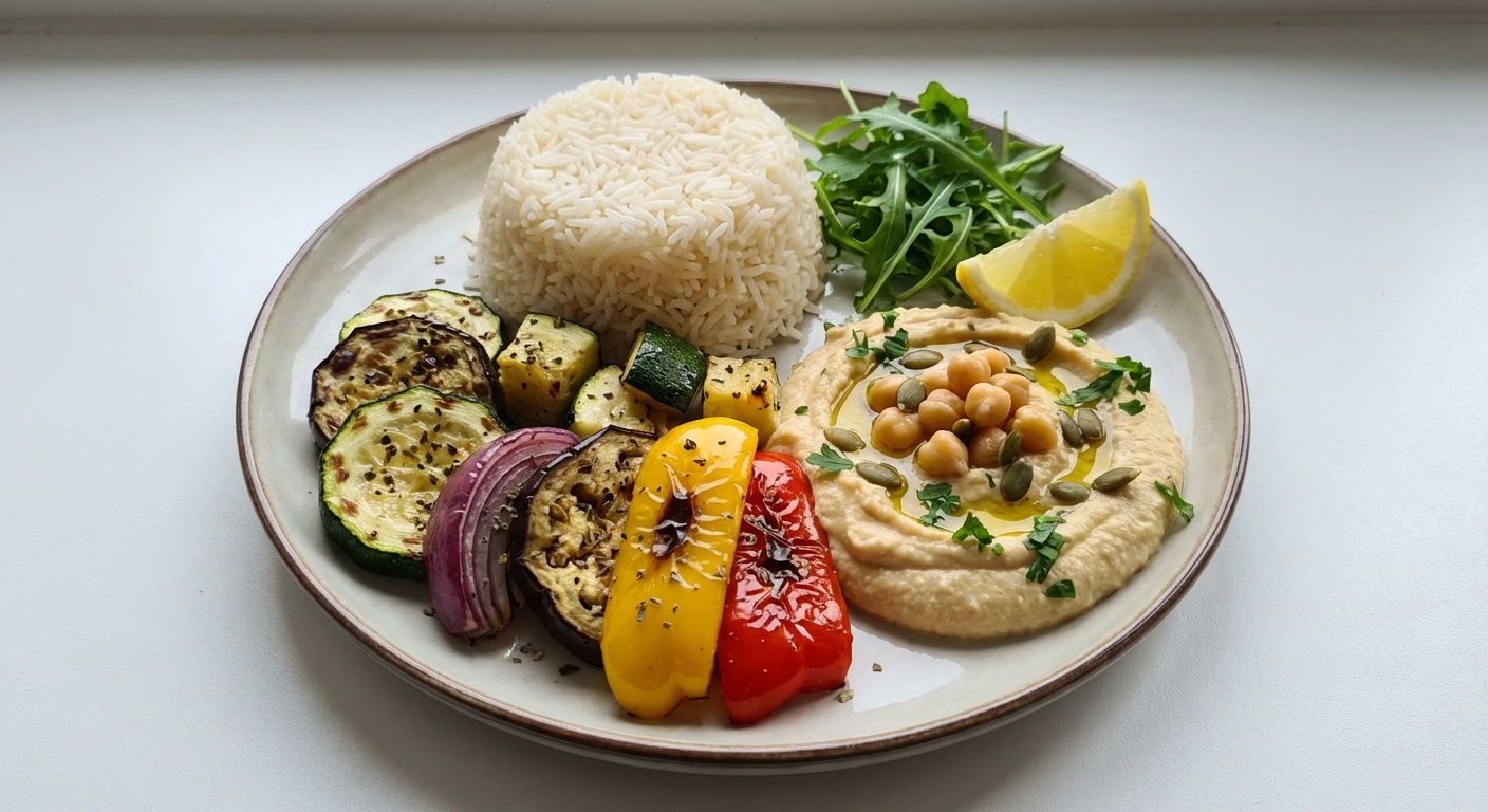 Ryż Basmati z Warzywami i Hummusem