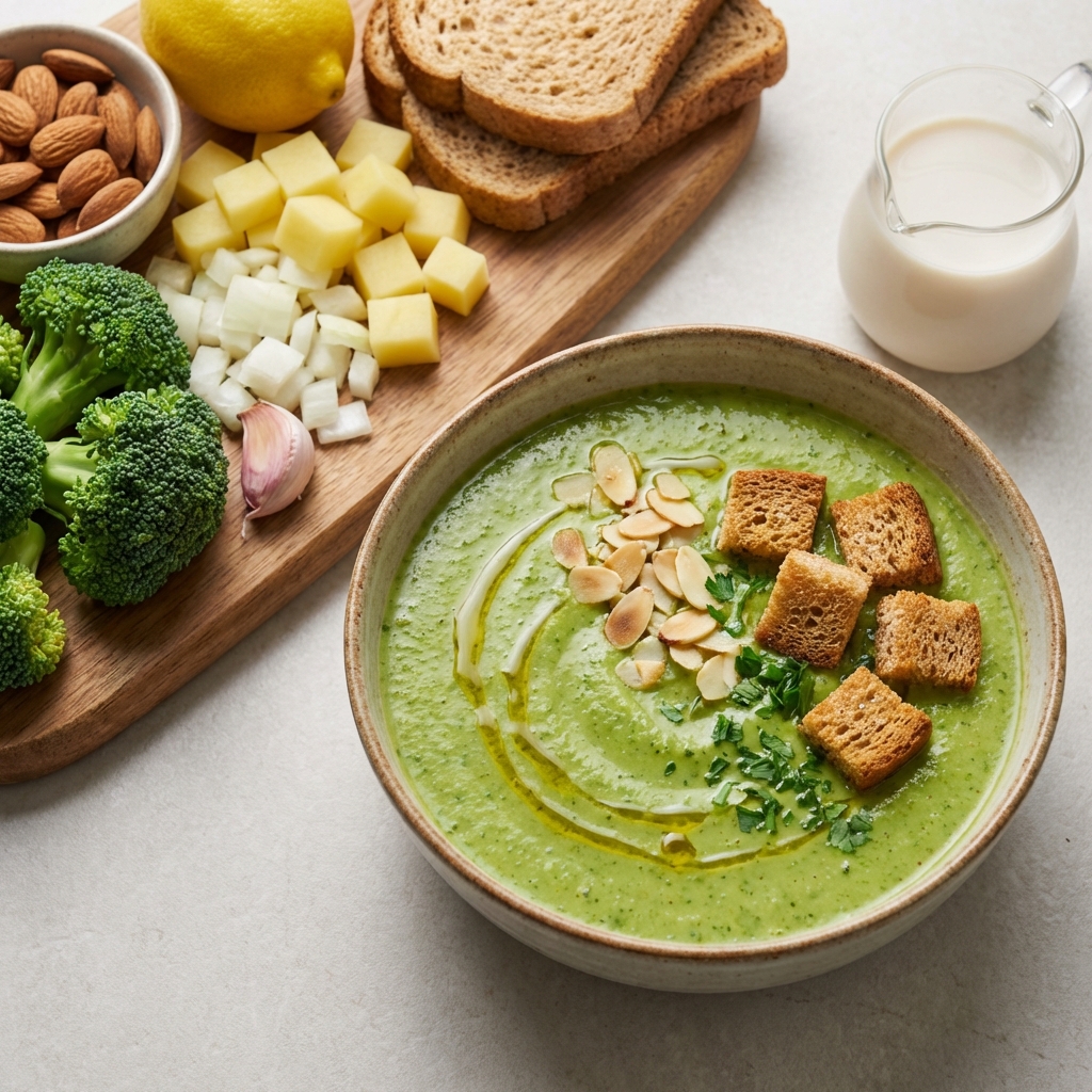 Krem z Brokułów z Migdałami