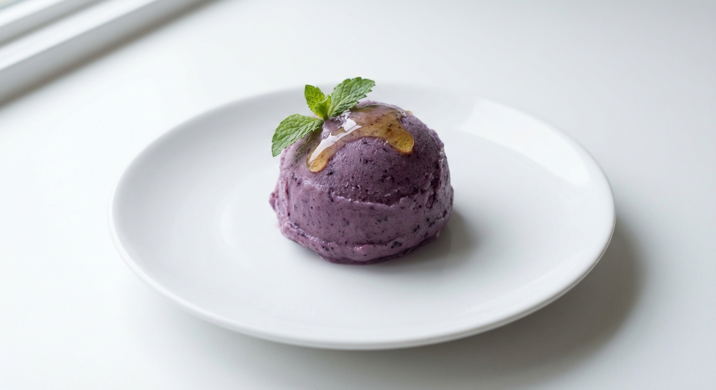 Borówkowo-Bananowy Sorbet z Miodem i Miętą