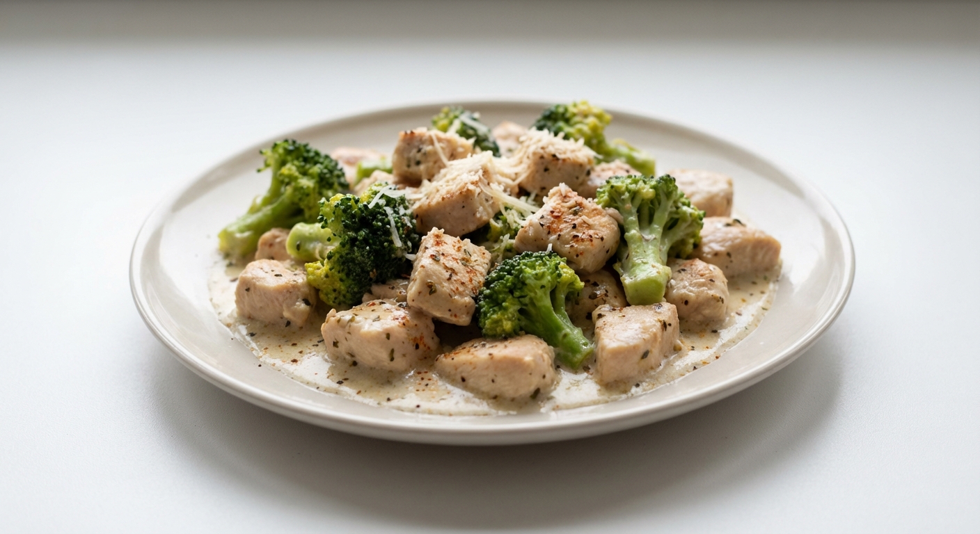 Kurczak z brokułami w śmietanie kokosowej