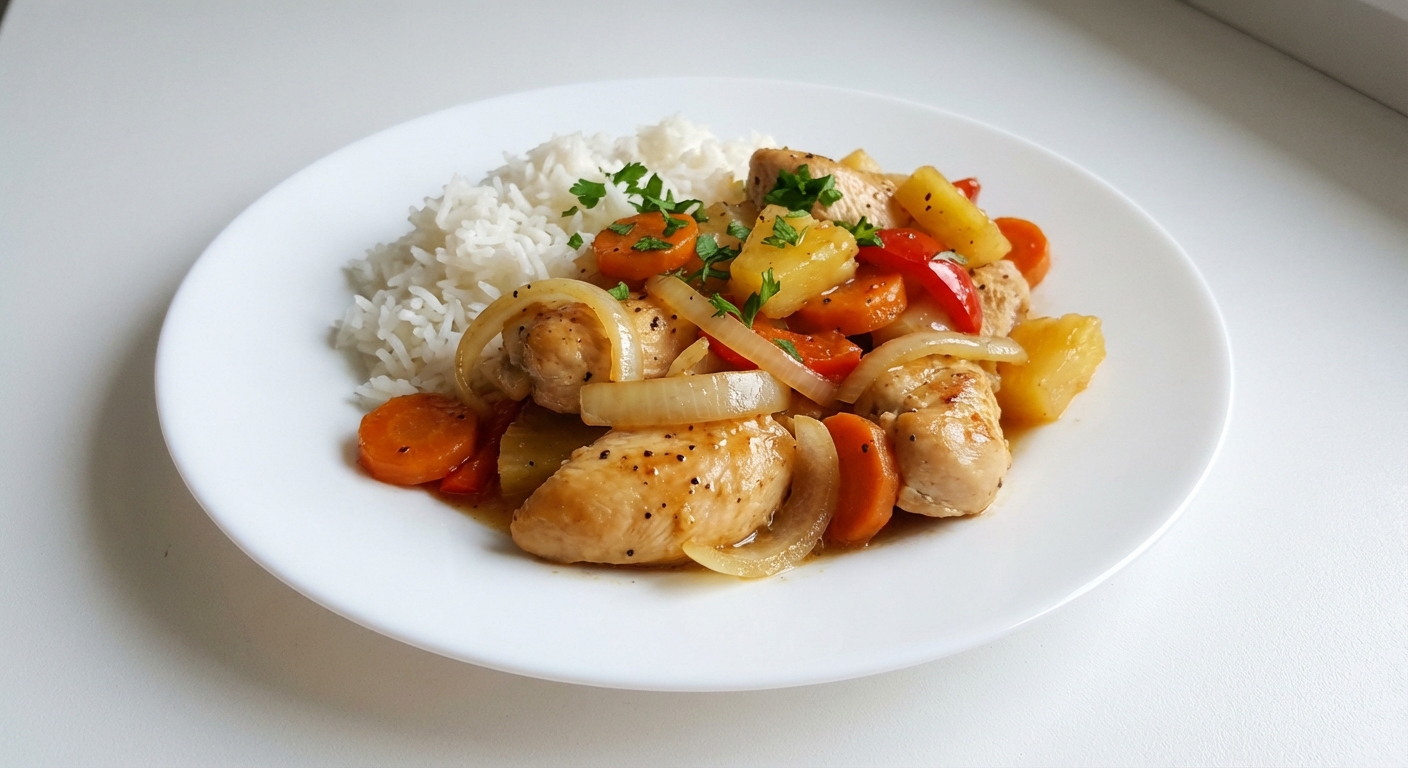 Kurczak z Ananasem w Miodowym Sosie