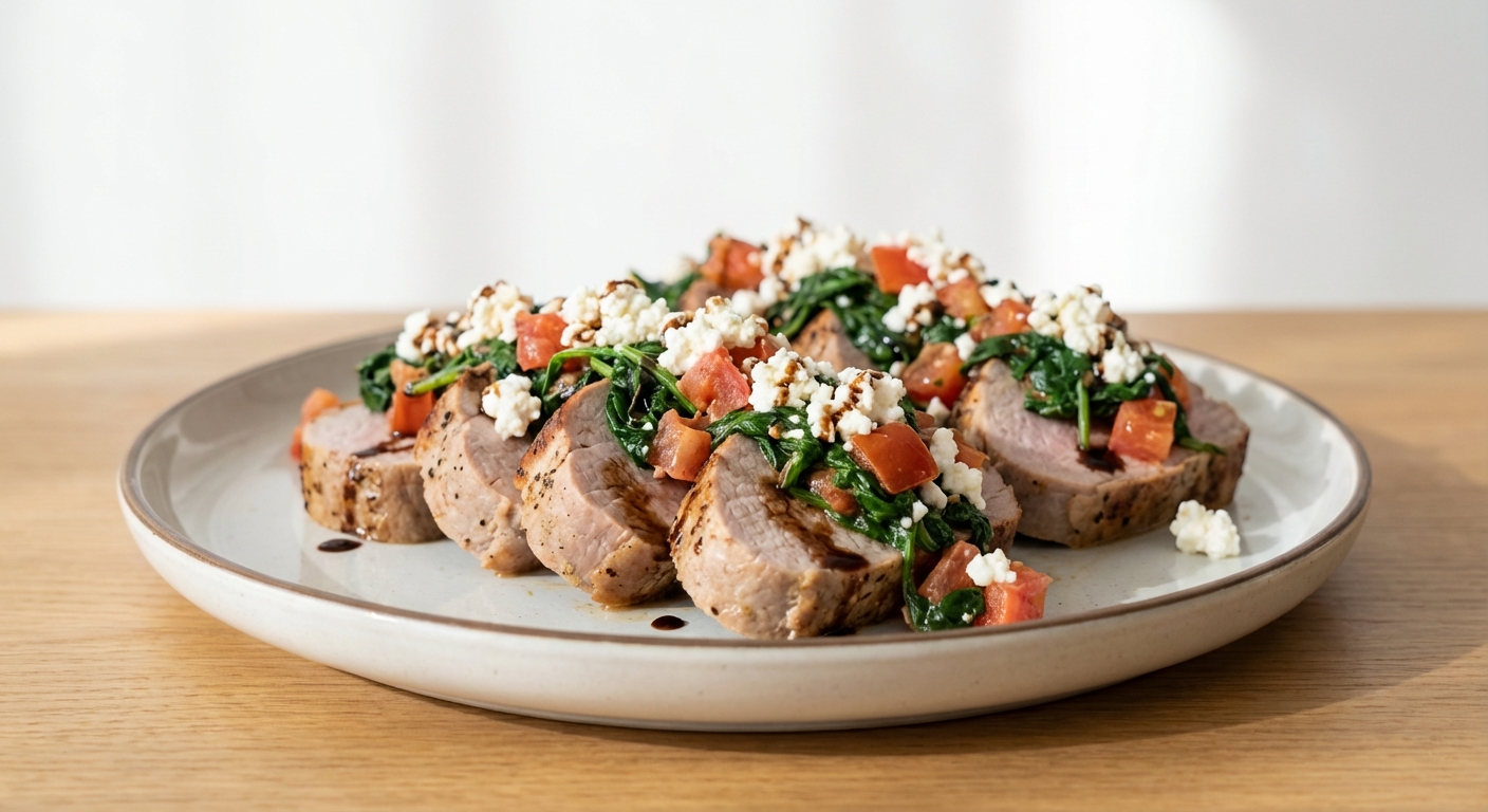 Polędwiczka z Twarogiem, Szpinakiem i Pomidorem