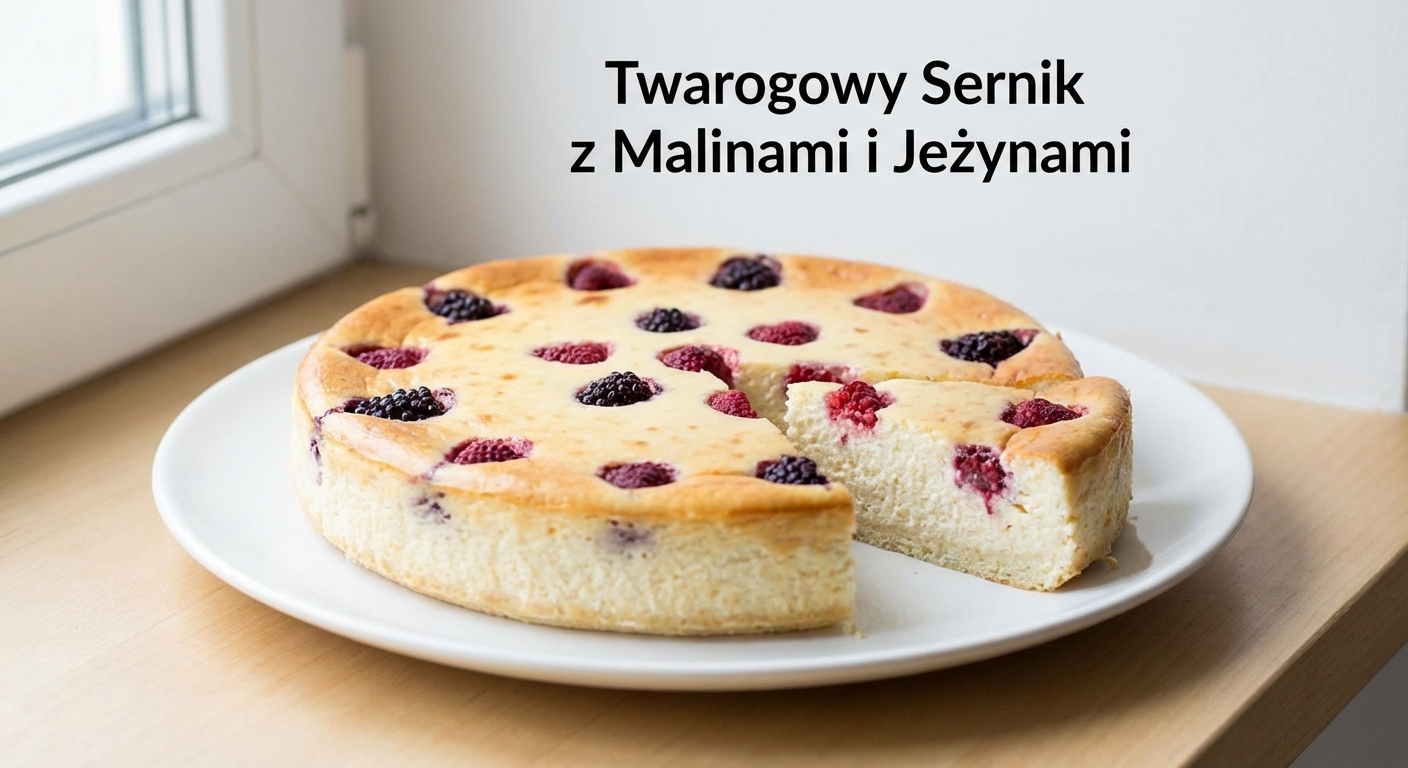 Twarogowy Sernik z Malinami i Jeżynami