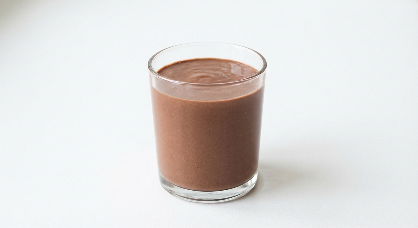 Czekoladowy koktajl z twarogiem i bananem