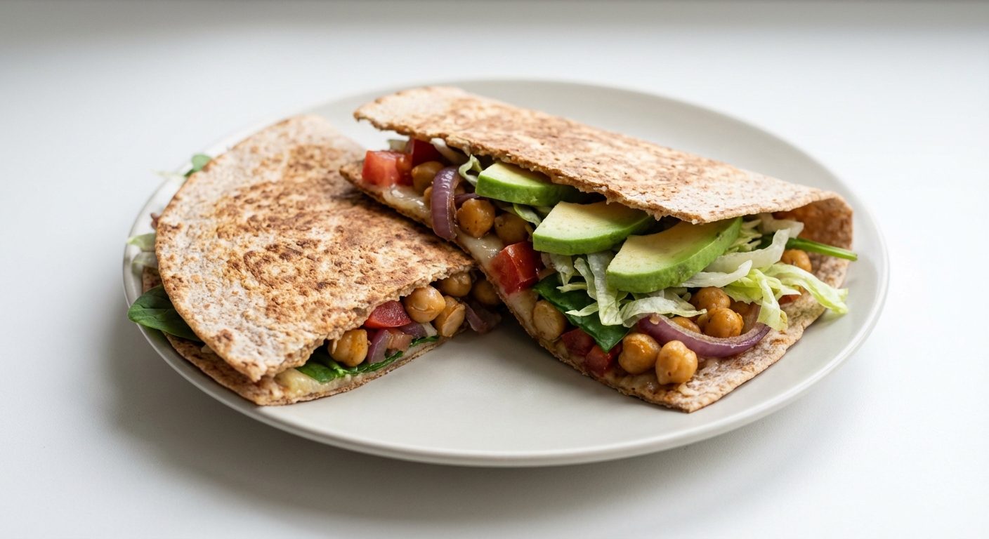 Pełnoziarnista Quesadilla z Awokado i Ciecierzycą