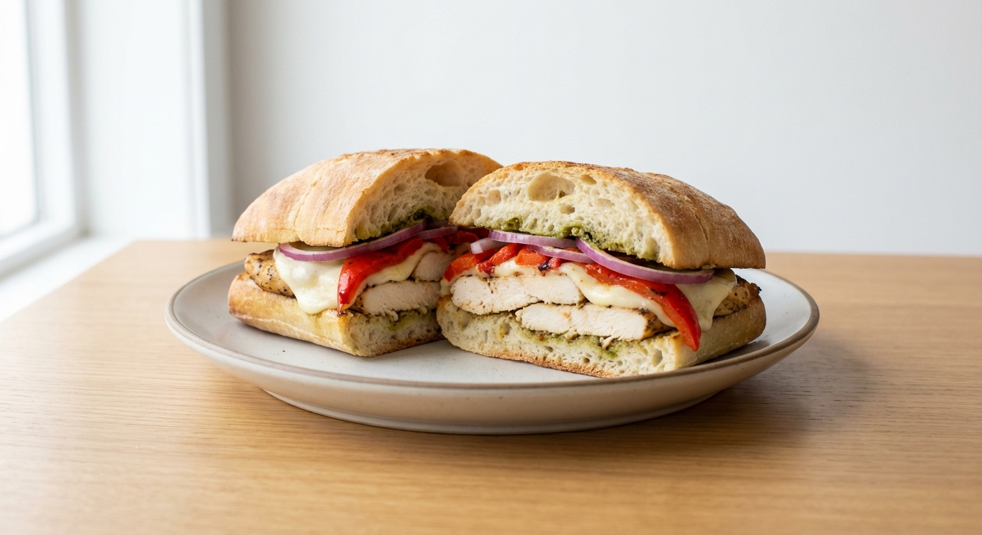 Ciabatta Panini z Kurczakiem i Mozzarellą