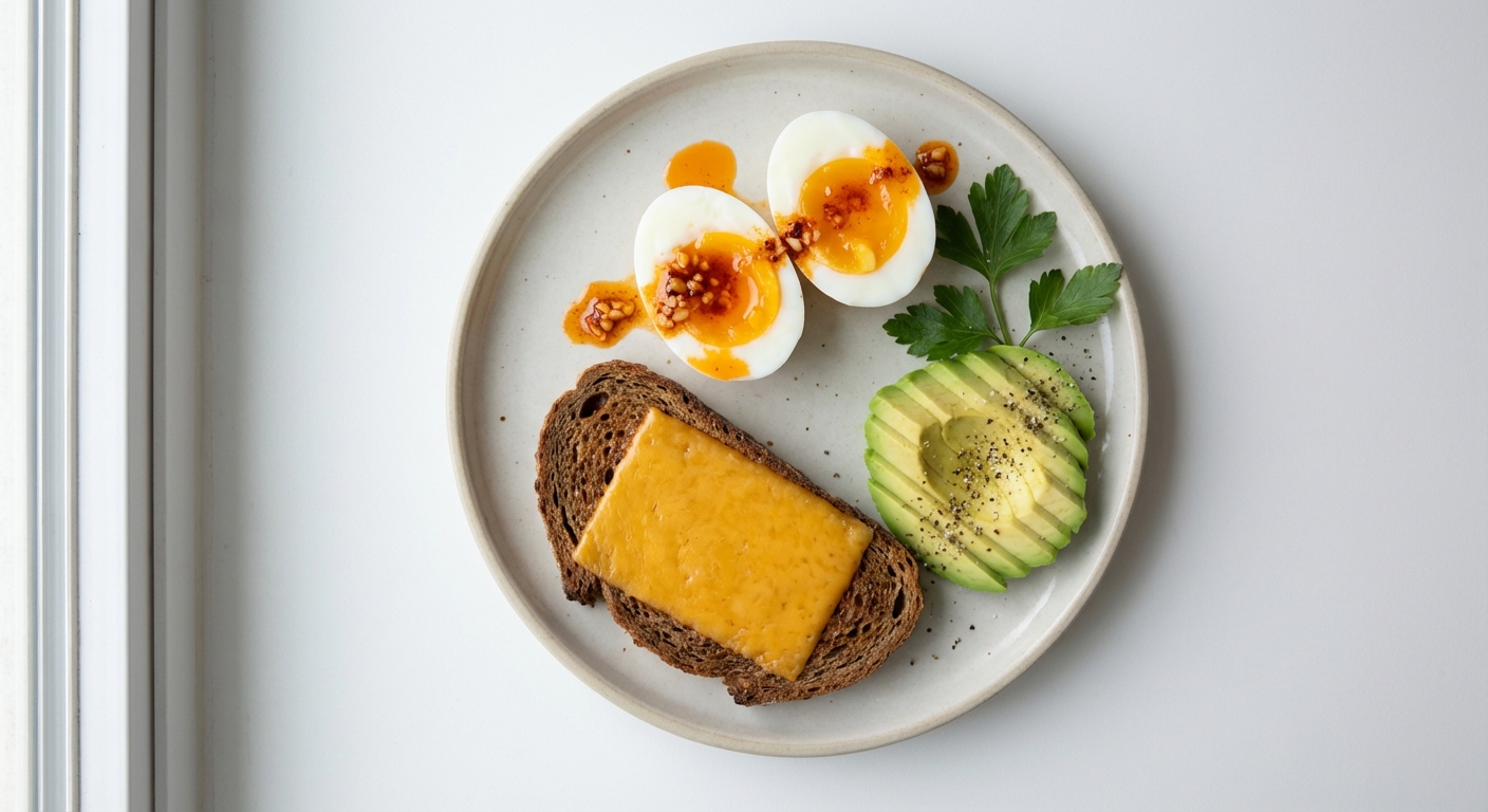 Jajka z Cheddarem i Masłem Chili