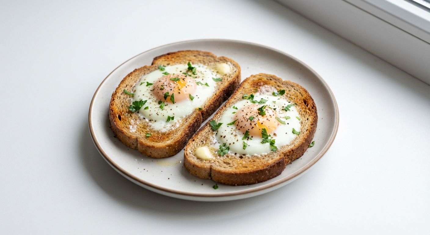 Tosty z jajkiem z chleba żytniego