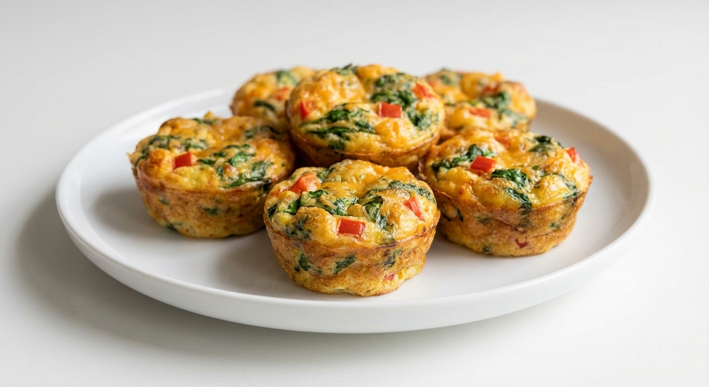 Jajeczne Mini Omleciki ze Szpinakiem