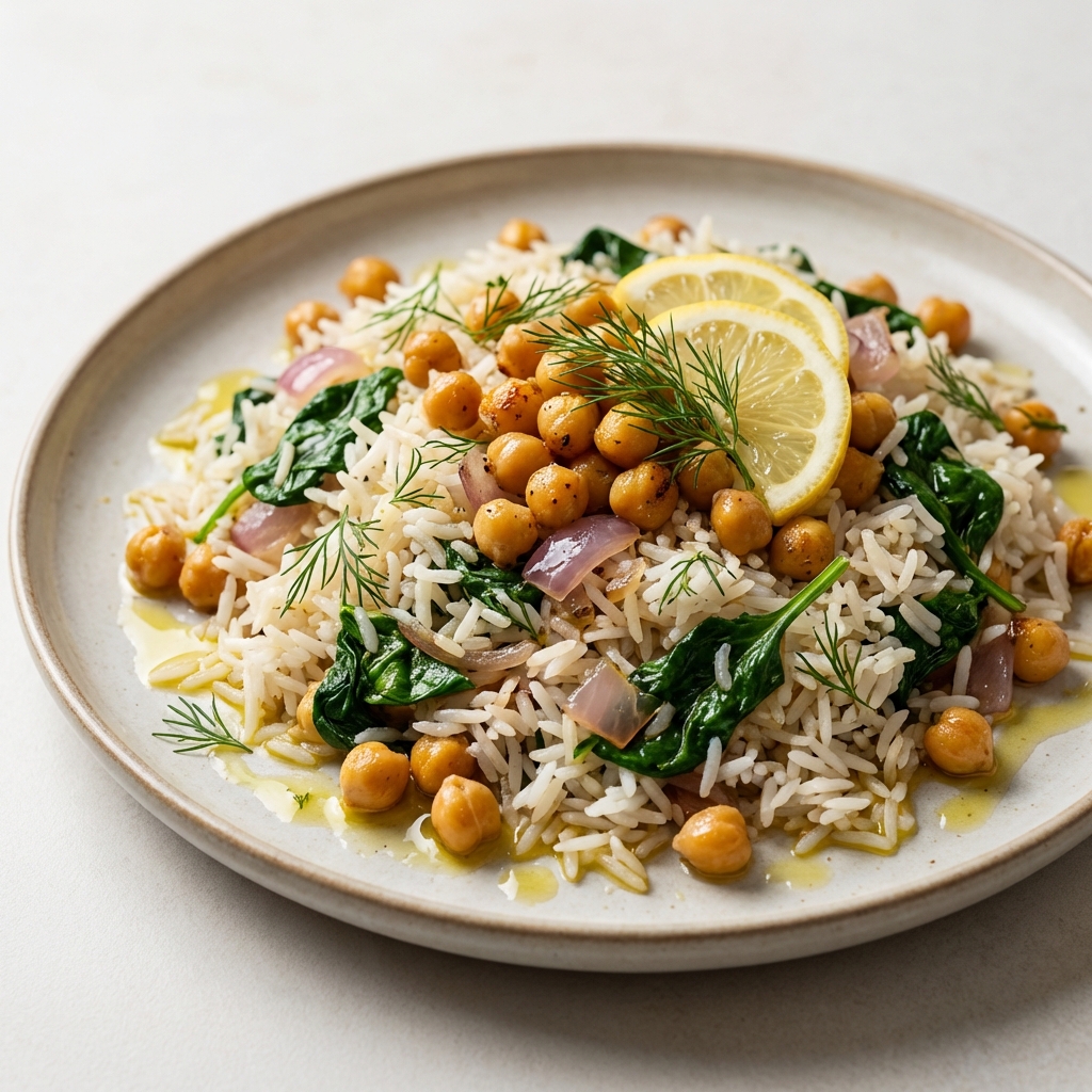 Ryż Basmati z Ciecierzycą i Szpinakiem