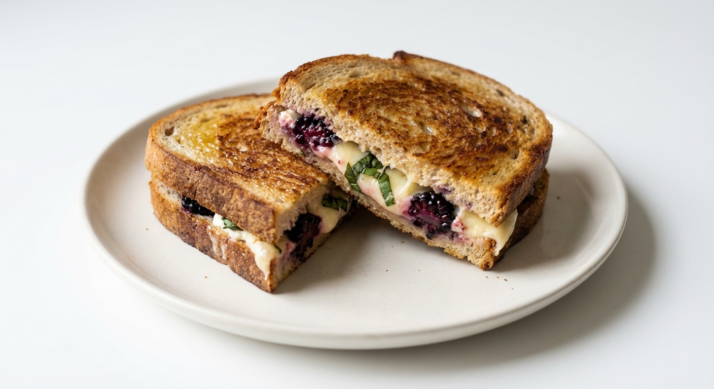 Grillowany chleb żytni z jeżynami