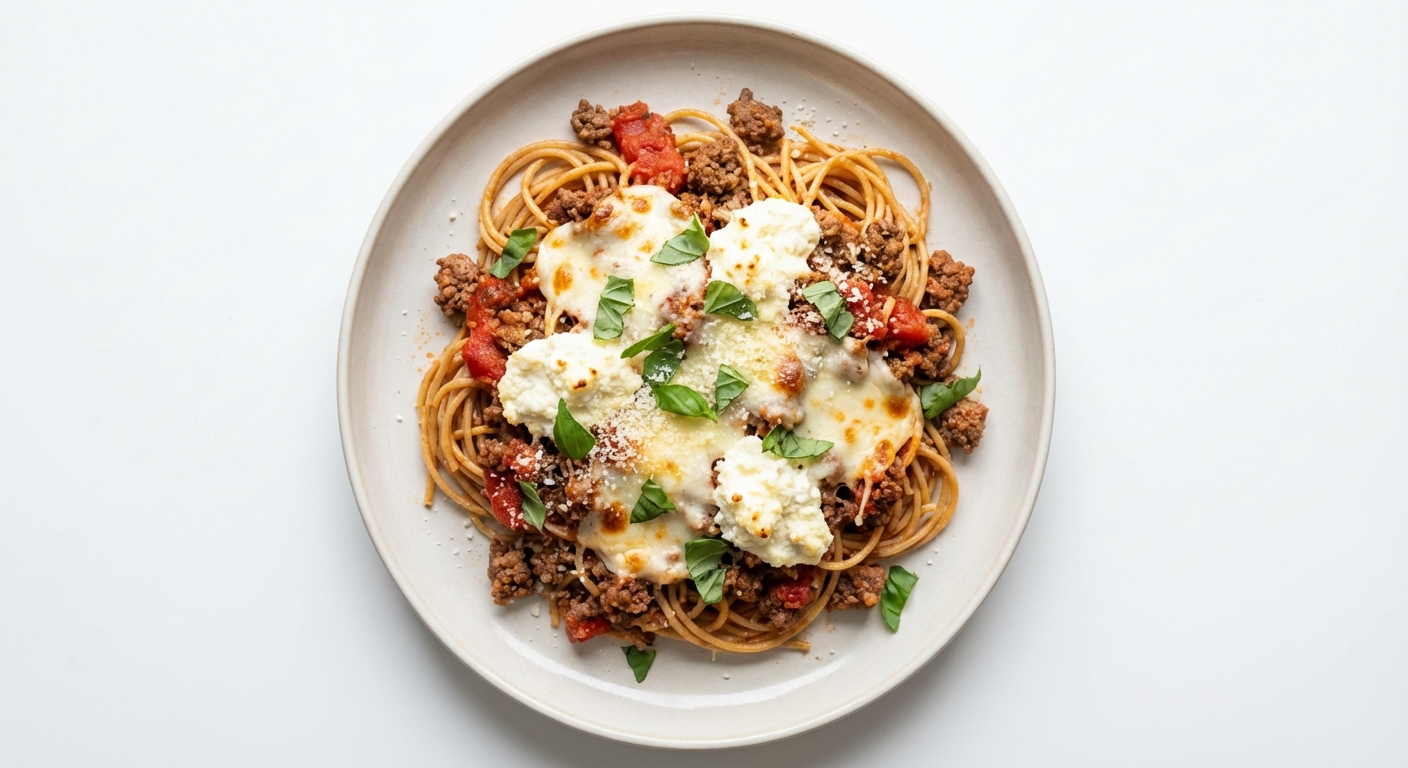 Zapiekanka Spaghetti z Wołowiną i Ricottą