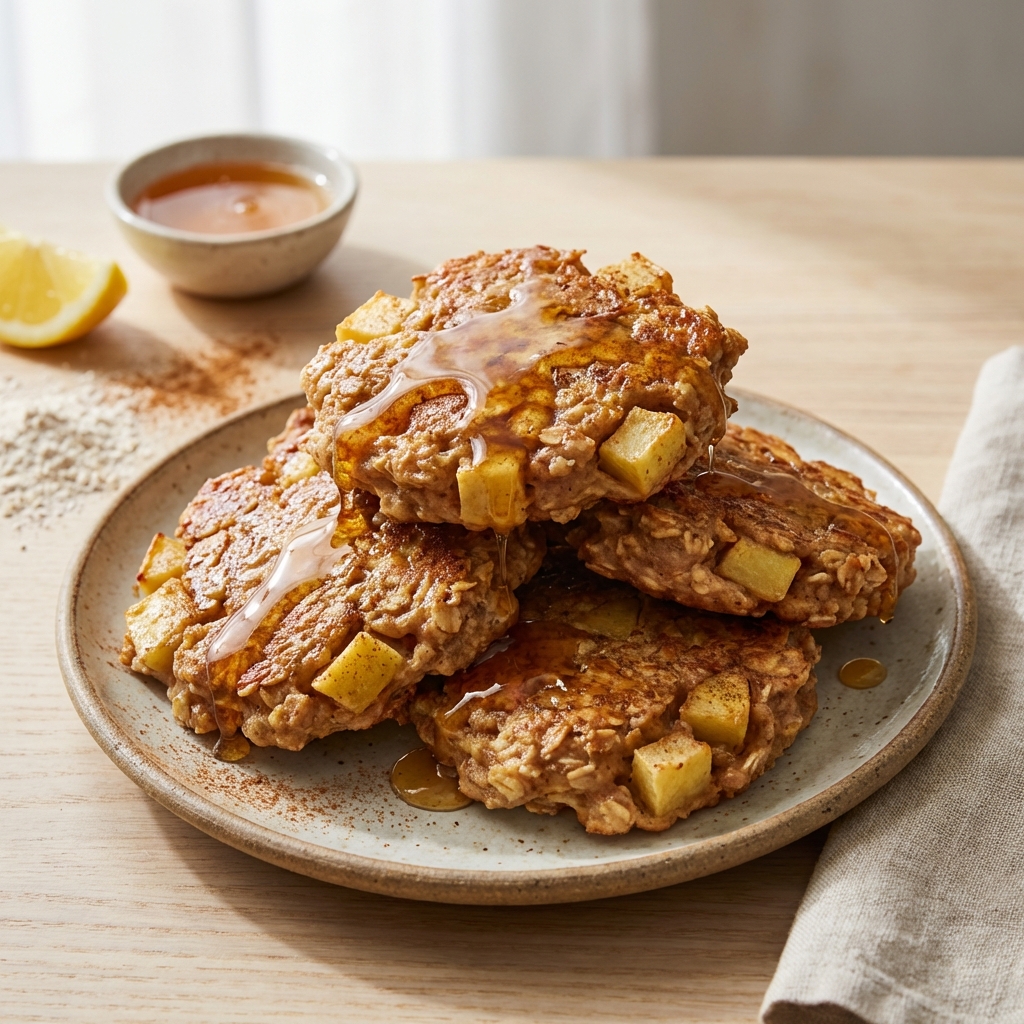 Owsiane pączki jabłkowe z miodowym lukrem