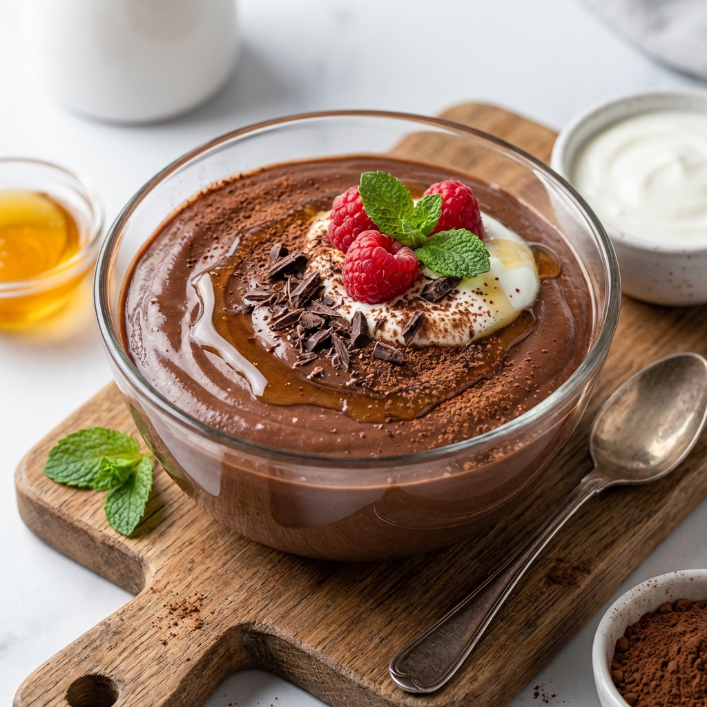 Czekoladowy Pudding z Jogurtu, Miodu i Białka
