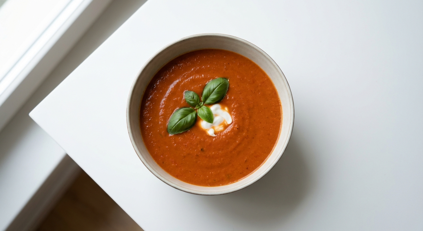 Krem z Pieczonych Pomidorów i Bazylii
