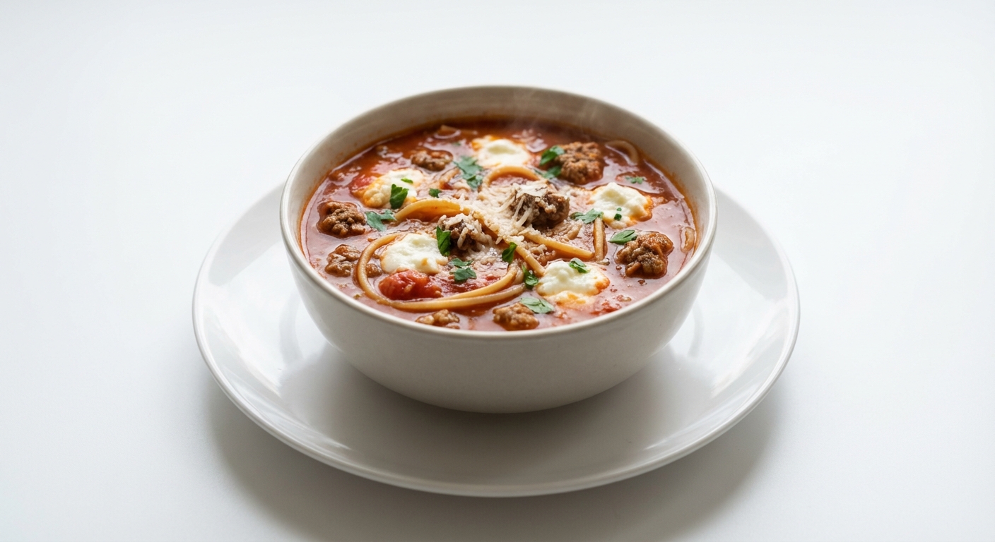 Wołowina, Ricotta i Spaghetti w Zupie