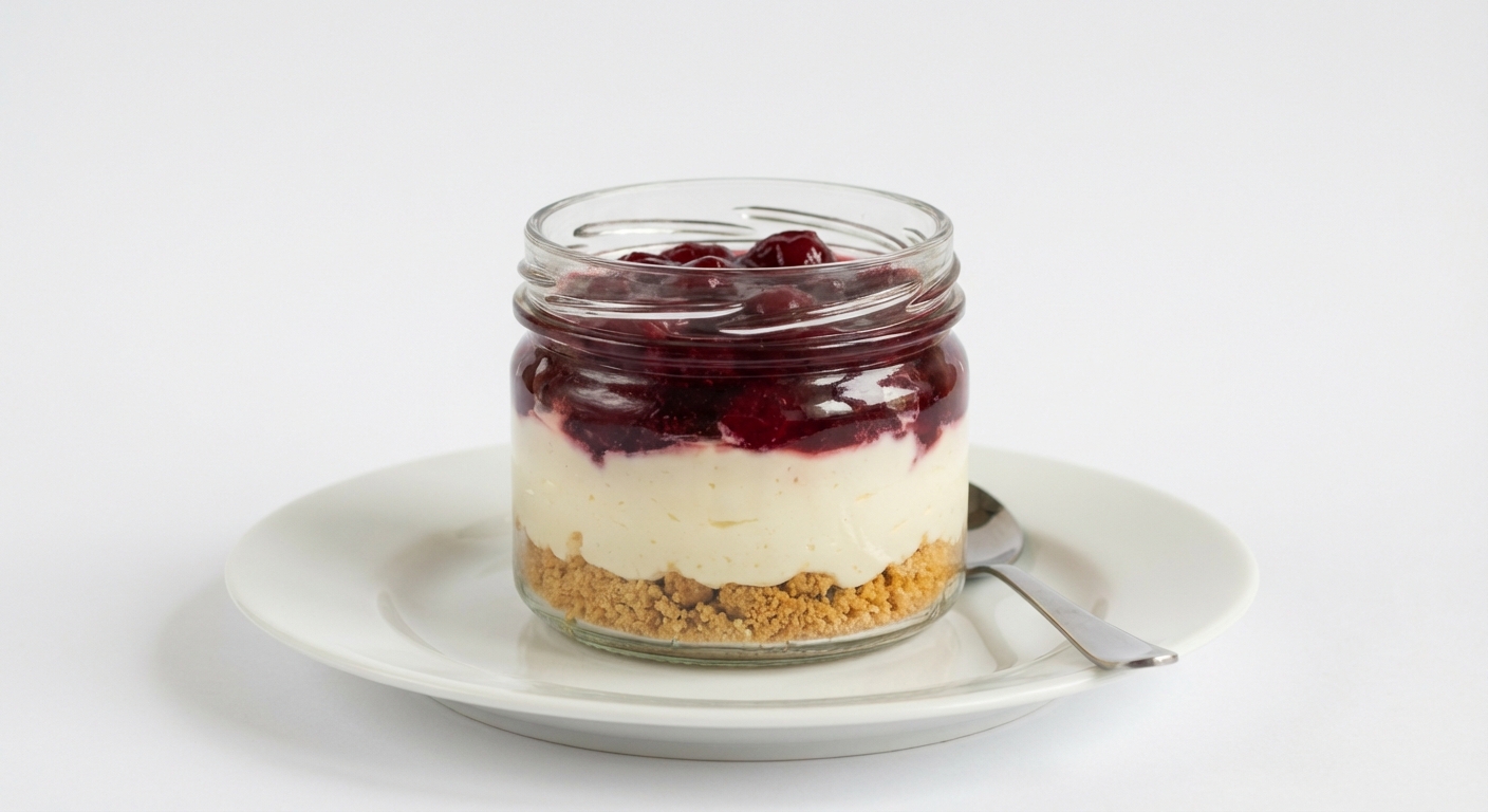 Słoiczkowy sernik z twarogu i wiśni