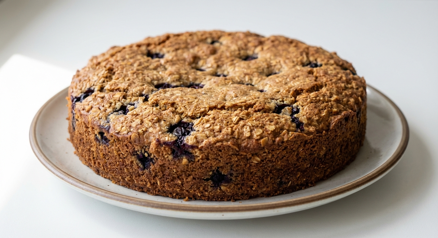 Owsiane Ciasto z Twarogiem, Cytryną i Borówkami