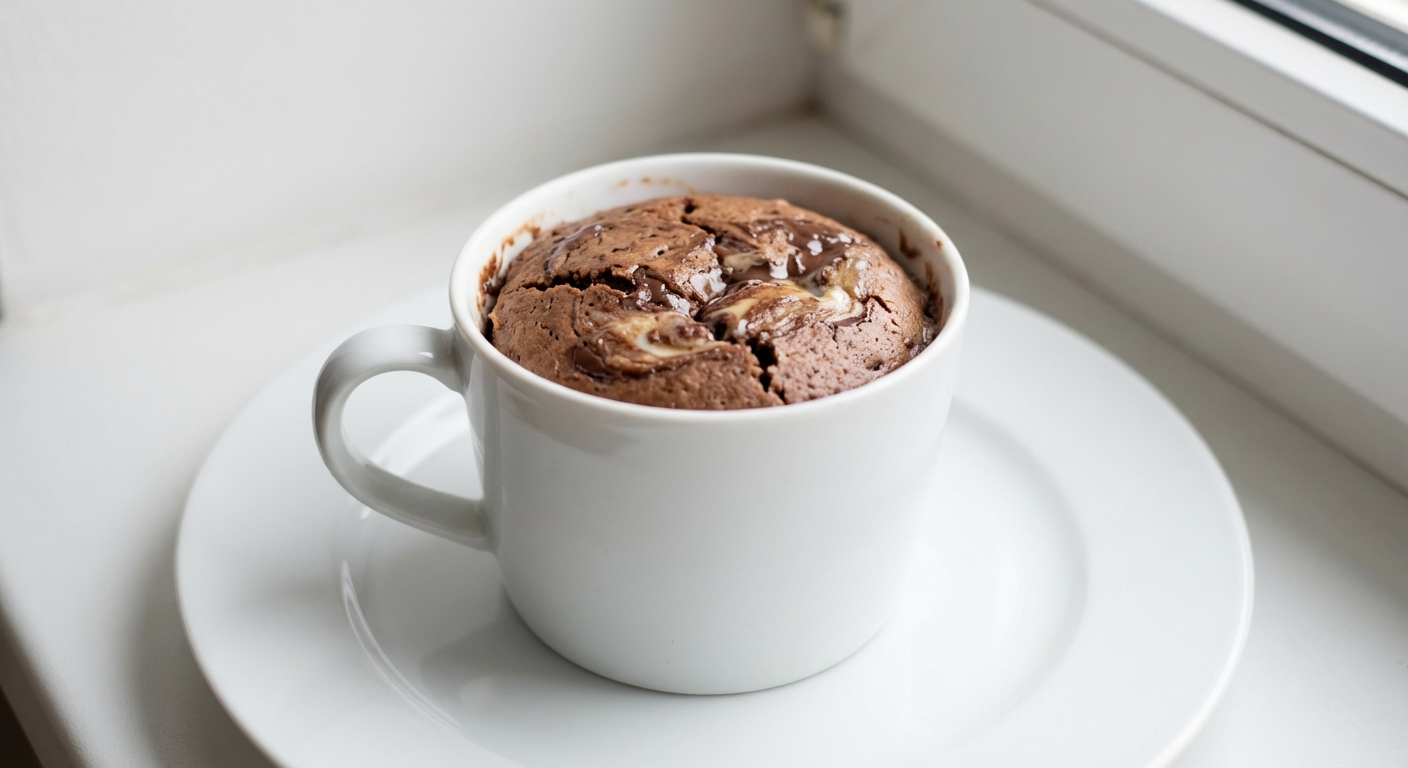 Czekoladowo-Orzechowy Mug Cake z Jogurtem i Miodem