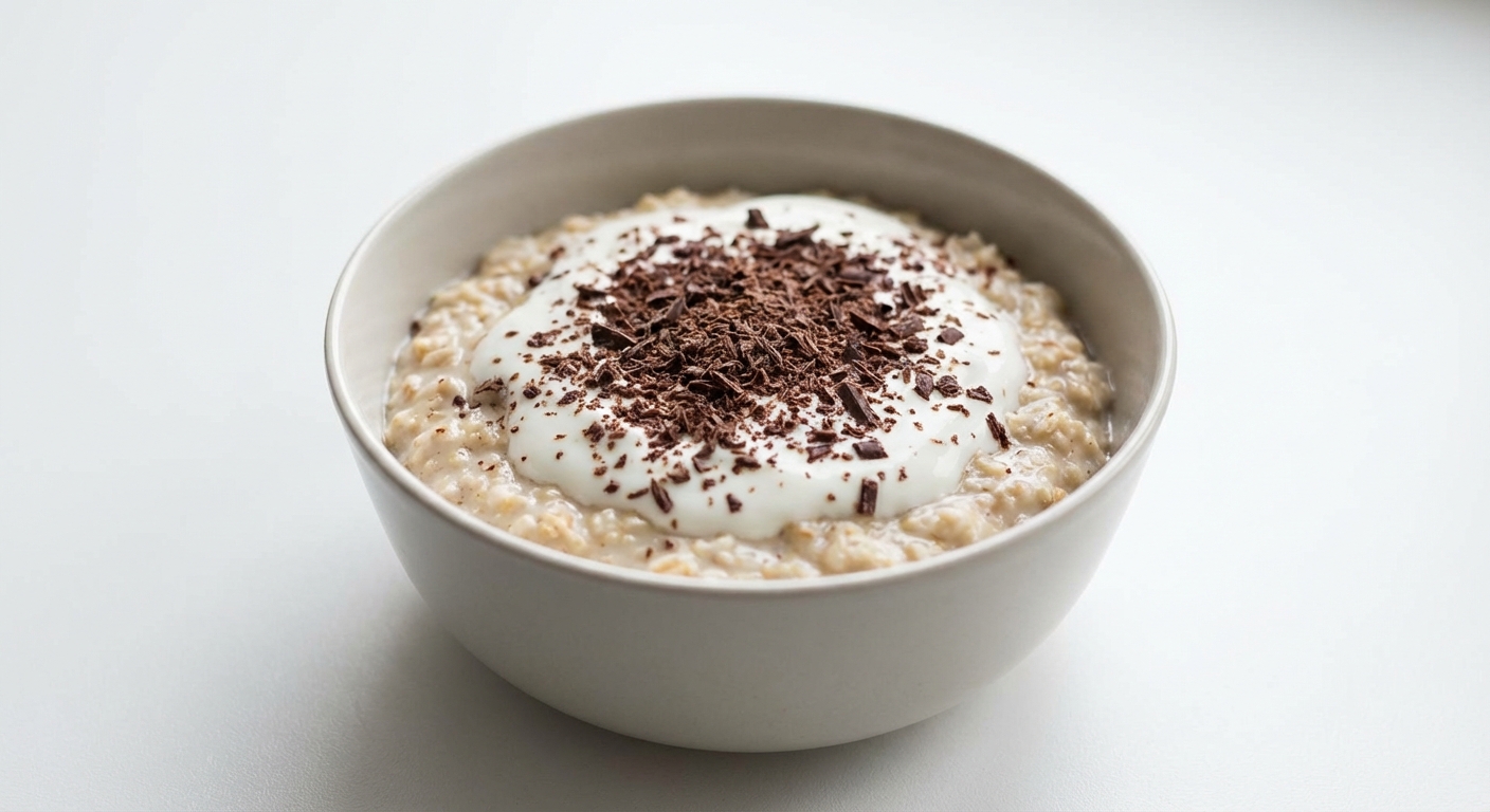 Nocna owsianka z czekoladą i jogurtem