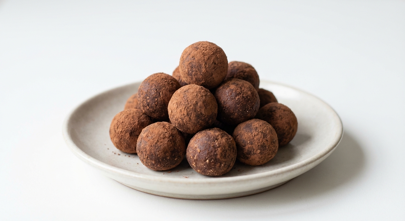 Trufle z Kakao, Miodu i Masła Migdałowego