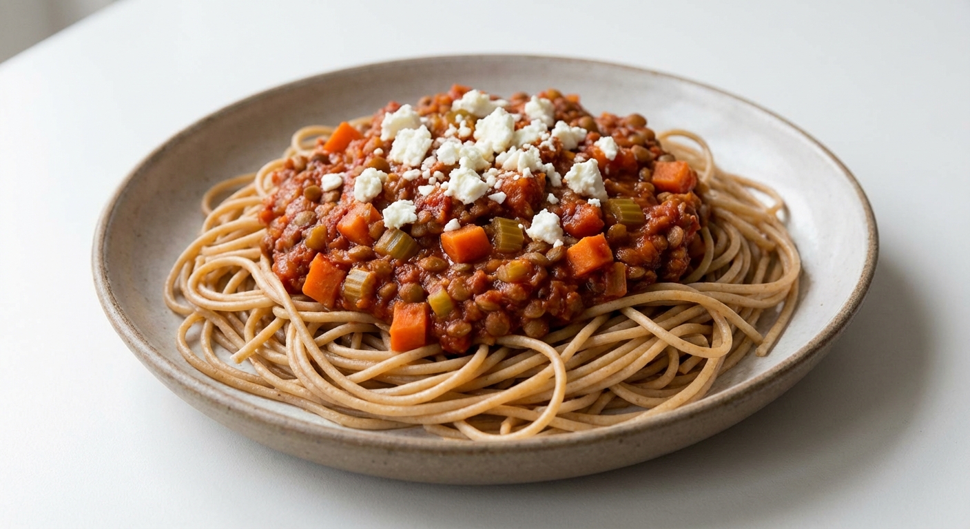 Soczewicowy Sos Boloński z Fetą