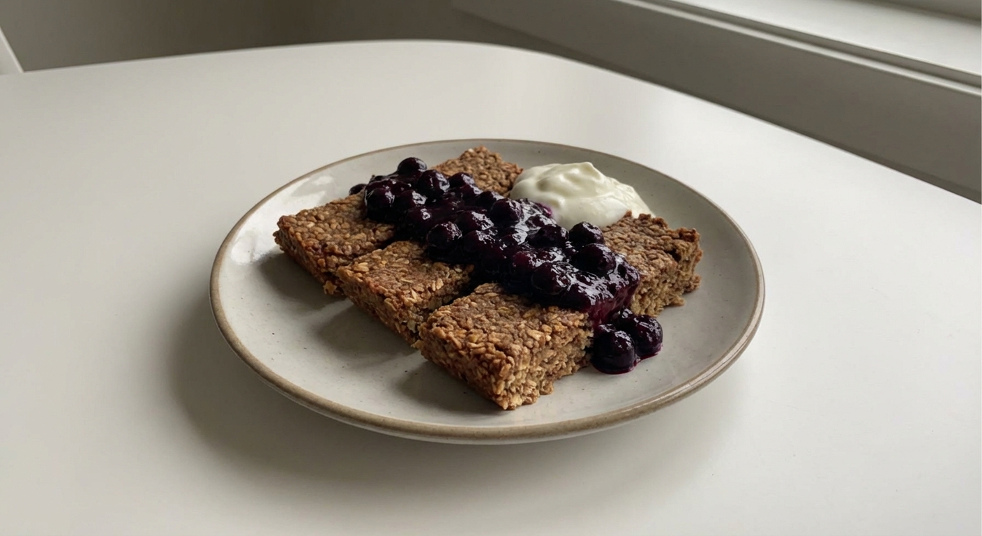 Owsiane batony z jogurtem i borówkami