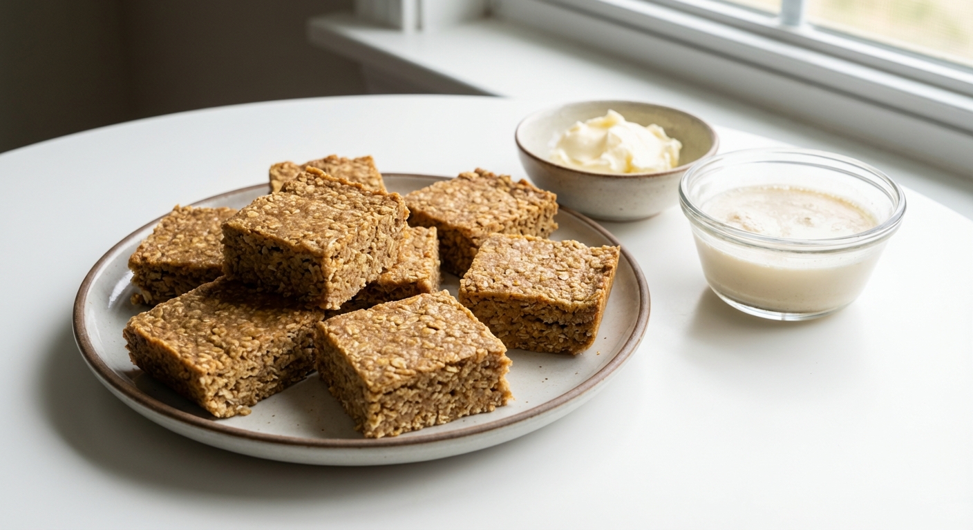 Proteinowe batoniki owsiane z mlekiem i masłem