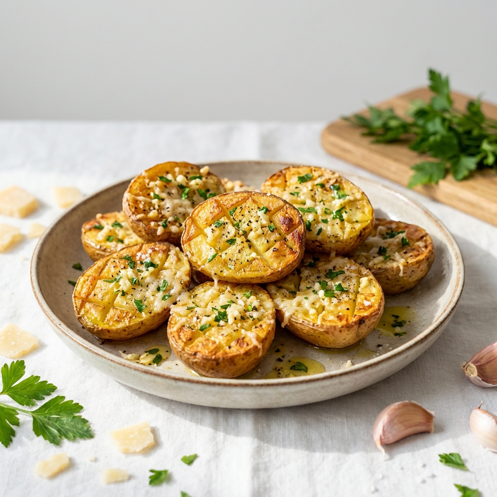 Ziemniaki z Parmezanem, Czosnkiem i Pietruszką