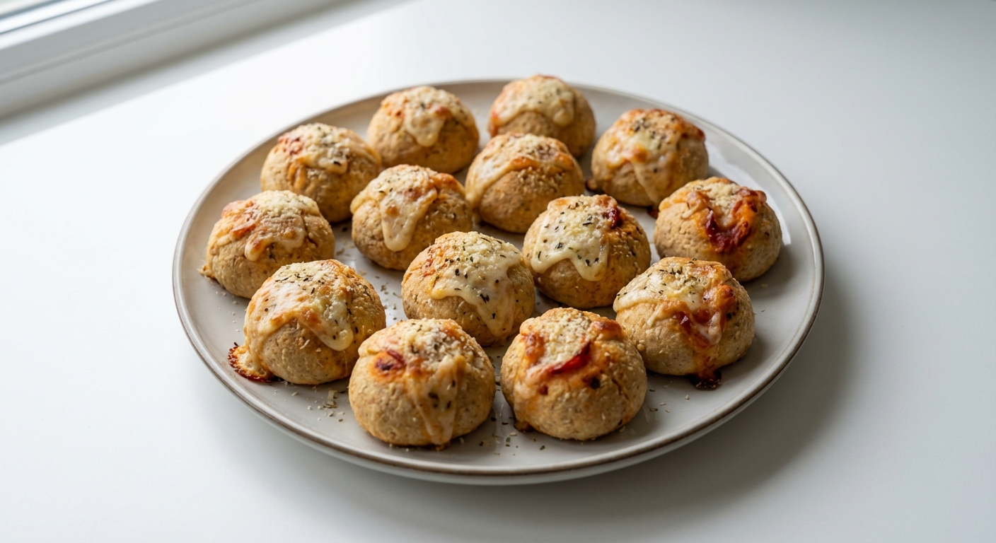 Owsiane Kulki Pizzowe z Salami i Mozzarellą