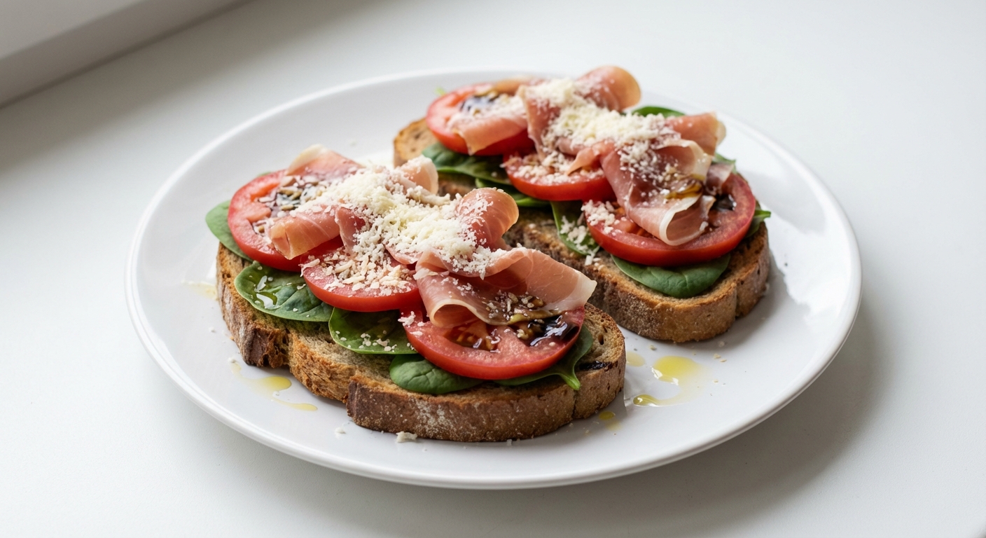 Żytni tost z szynką parmeńską