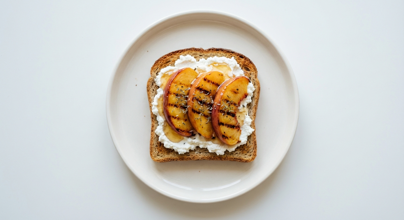 Tost z Brzoskwinią, Twarogiem i Miodem
