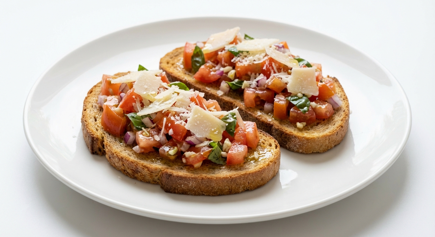 Żytnia Bruschetta z Pomidorami i Parmezanem