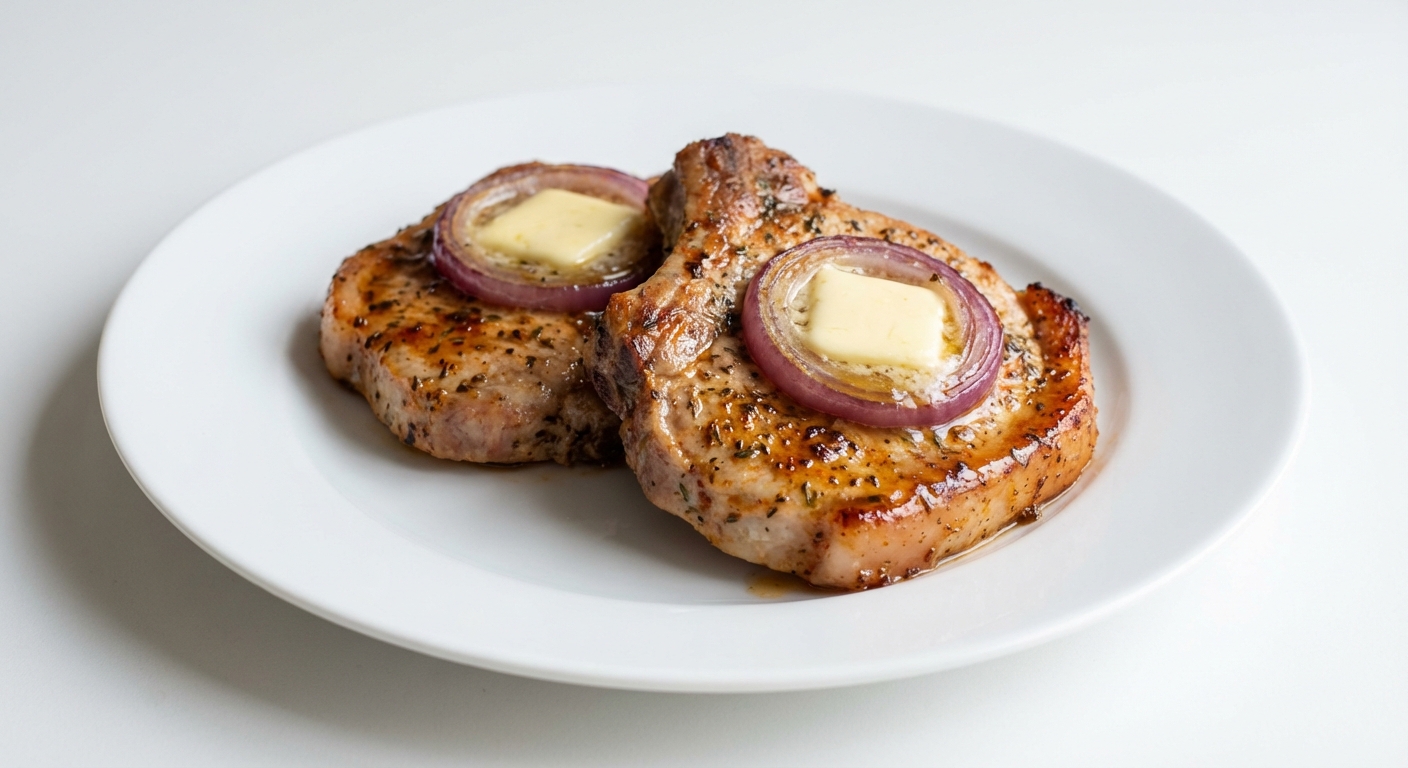 Miodowe kotlety schabowe z czerwoną cebulą