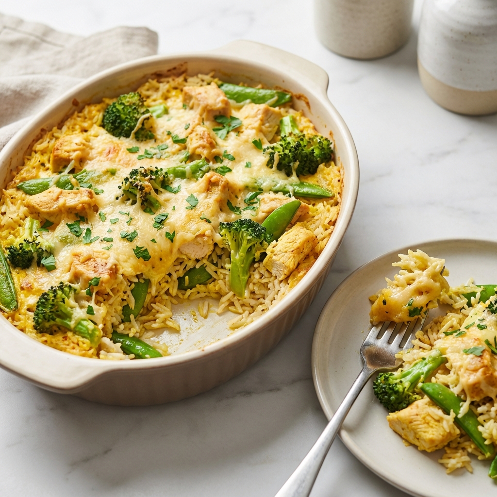 Zapiekanka z Kurczaka, Ryżu i Brokułów
