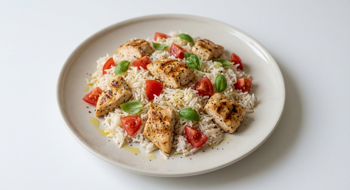 Ryż z Kurczakiem, Bazylią i Pomidorem