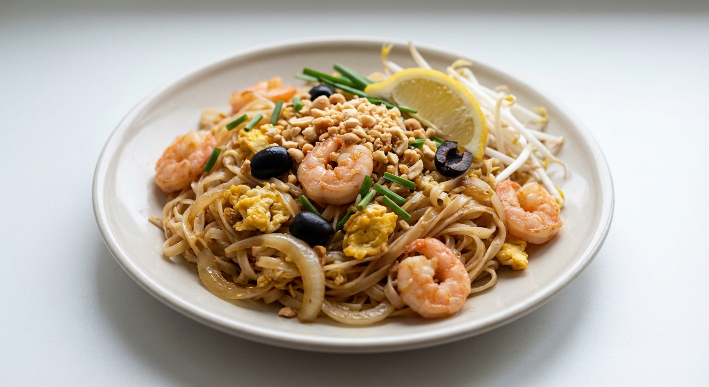 Makaron Ryżowy z Krewetkami i Miodem