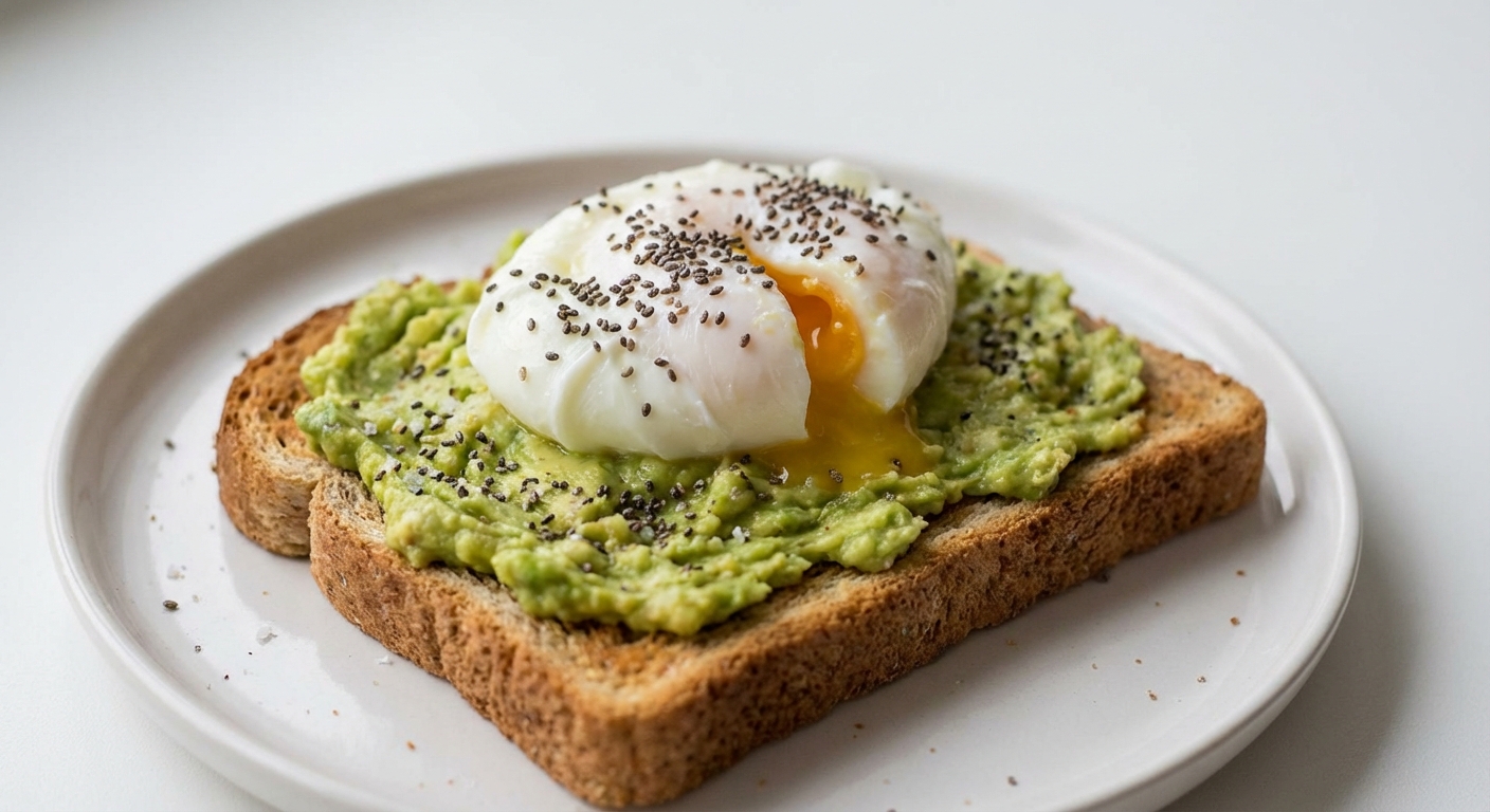 Razowy tost z awokado i jajkiem
