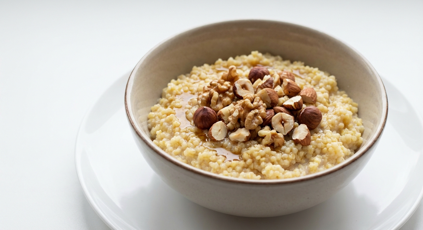 Jaglana z Orzechami i Mlekiem Migdałowym