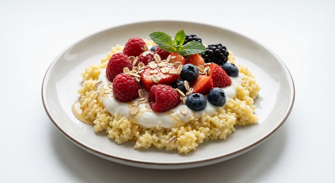 Jaglana z Jogurtem, Owocami i Miodem