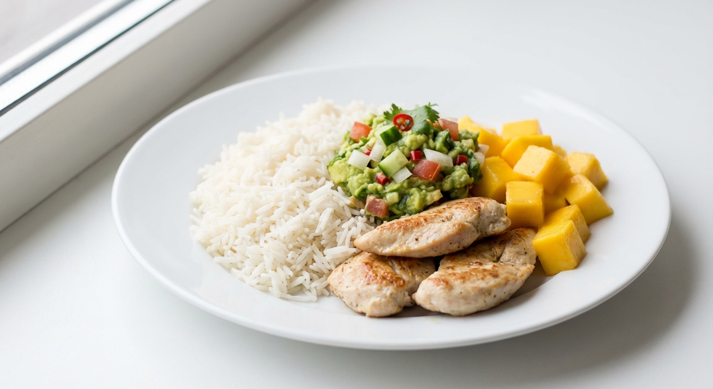 Ryż Basmati z Kurczakiem, Mango i Guacamole