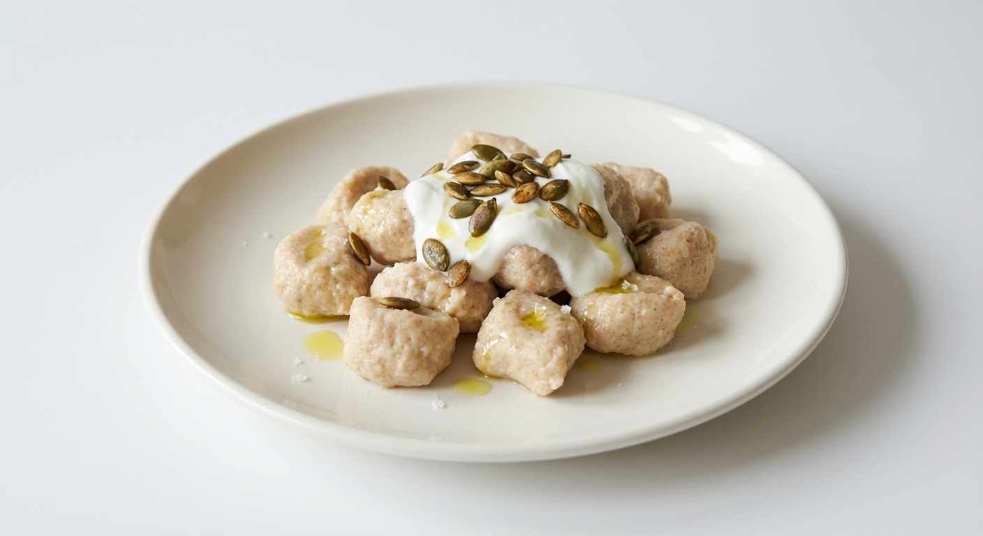 Twarogowe Kluseczki z Dynią i Jogurtem