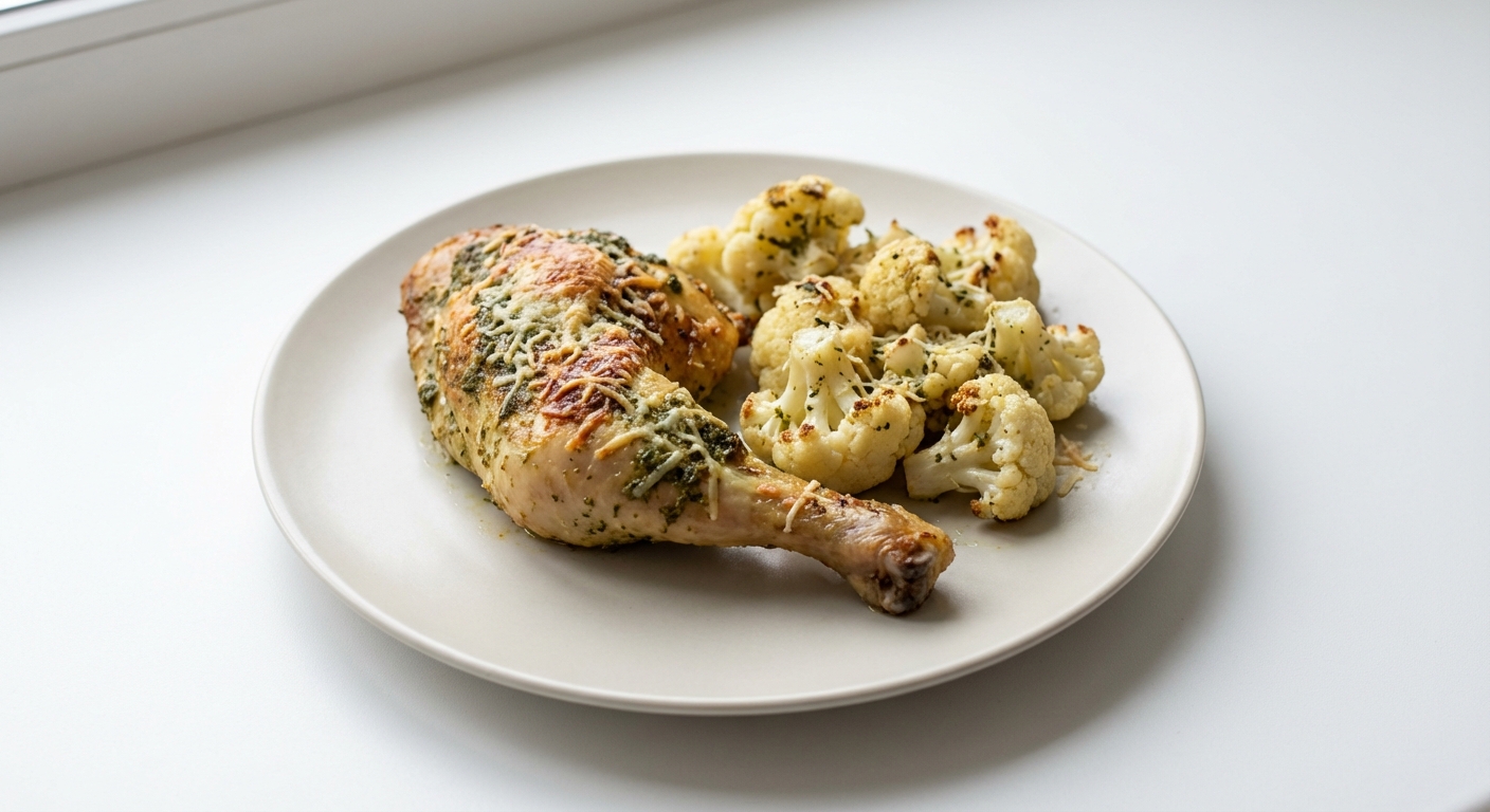 Pieczone Udko Kurczaka z Kalafiorem